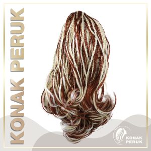 Örgülü Sentetik Tokalı Postiş - Bakır Platin